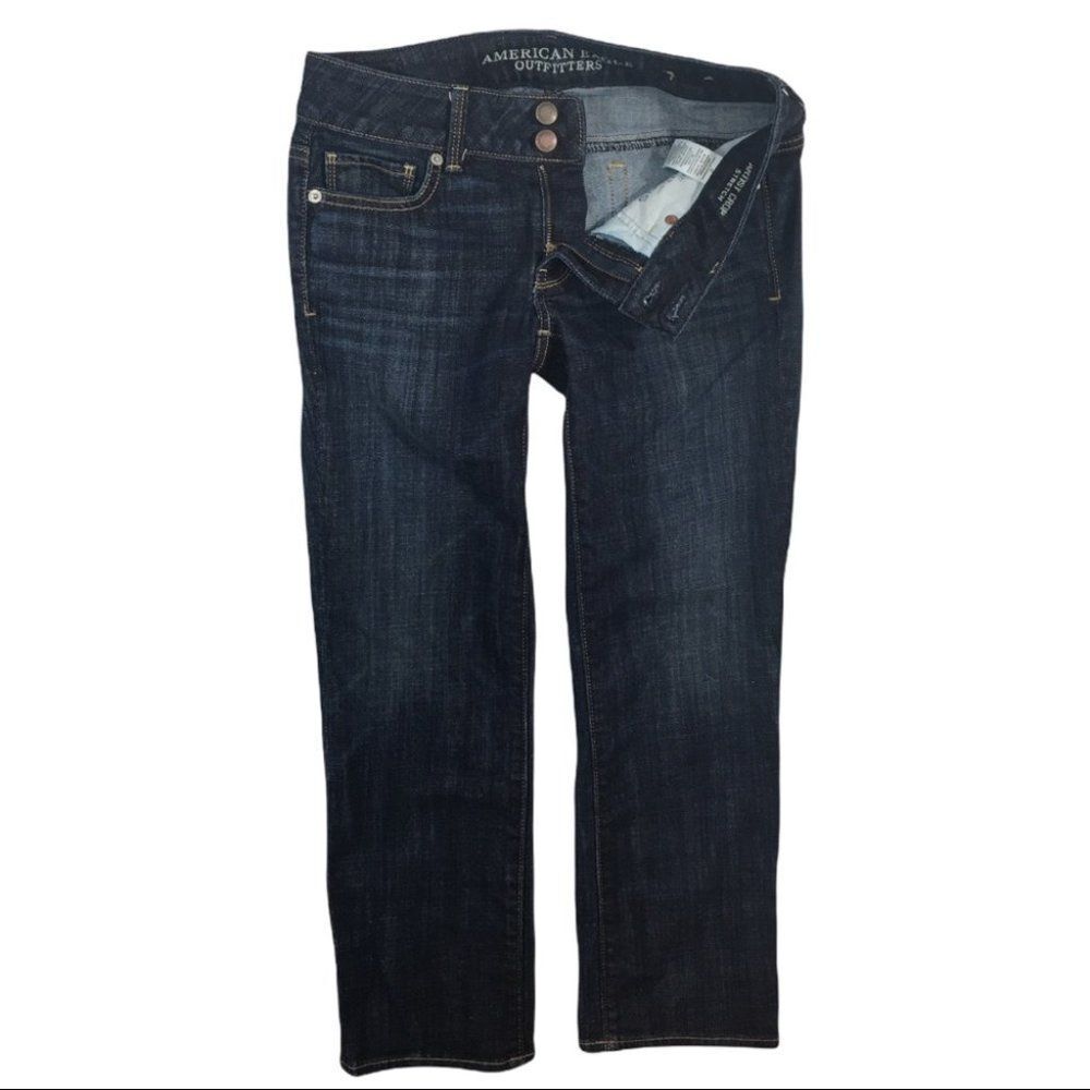 WJ379 Women’s American Eagle Outfitters Stretch Artist Cropped Denim Jeans 2